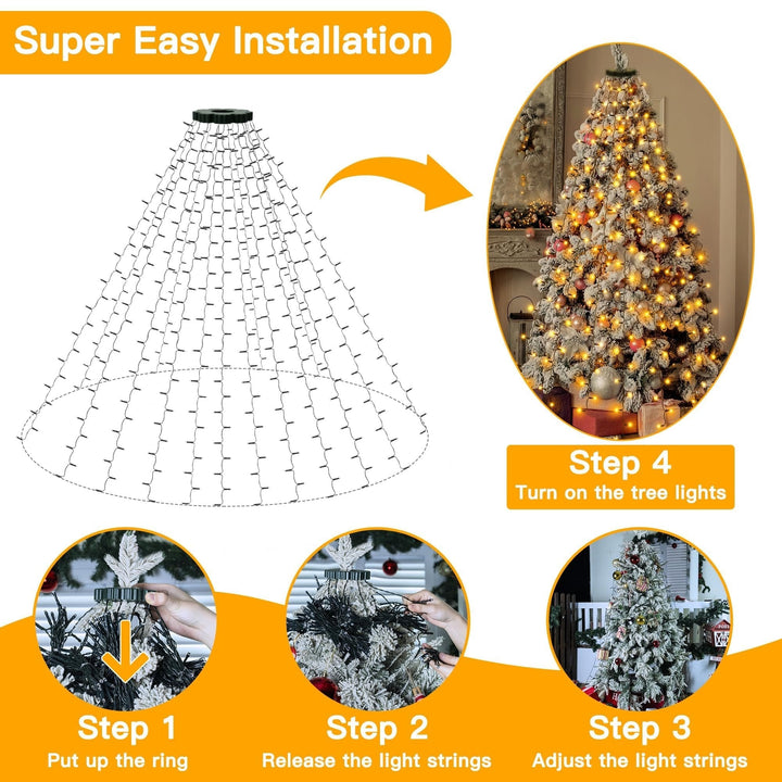 Kaerra - Christmas Tree Waterfall Lights Ring