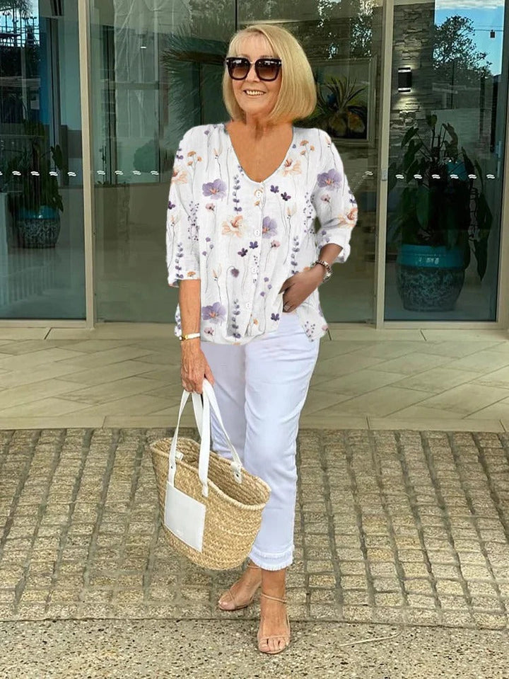 Dorothea - Elegant Casual Floral Blouse