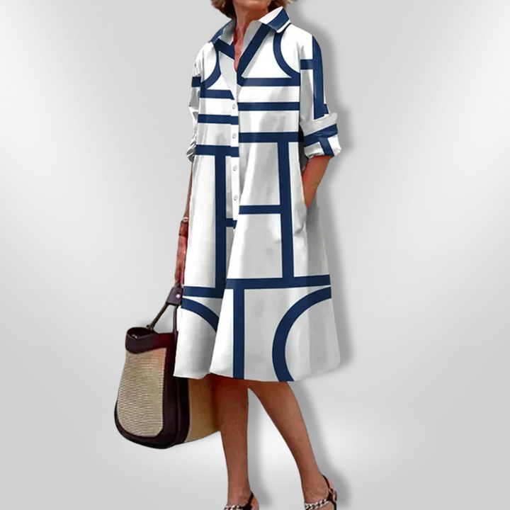 Catori - Elegant Casual Geometric Dress