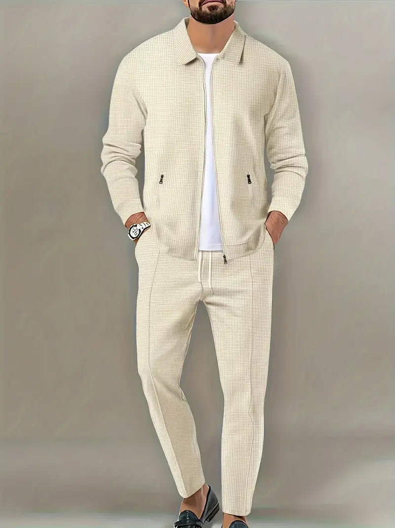 Nolan – Waffle Knit Jacket & Joggers Set