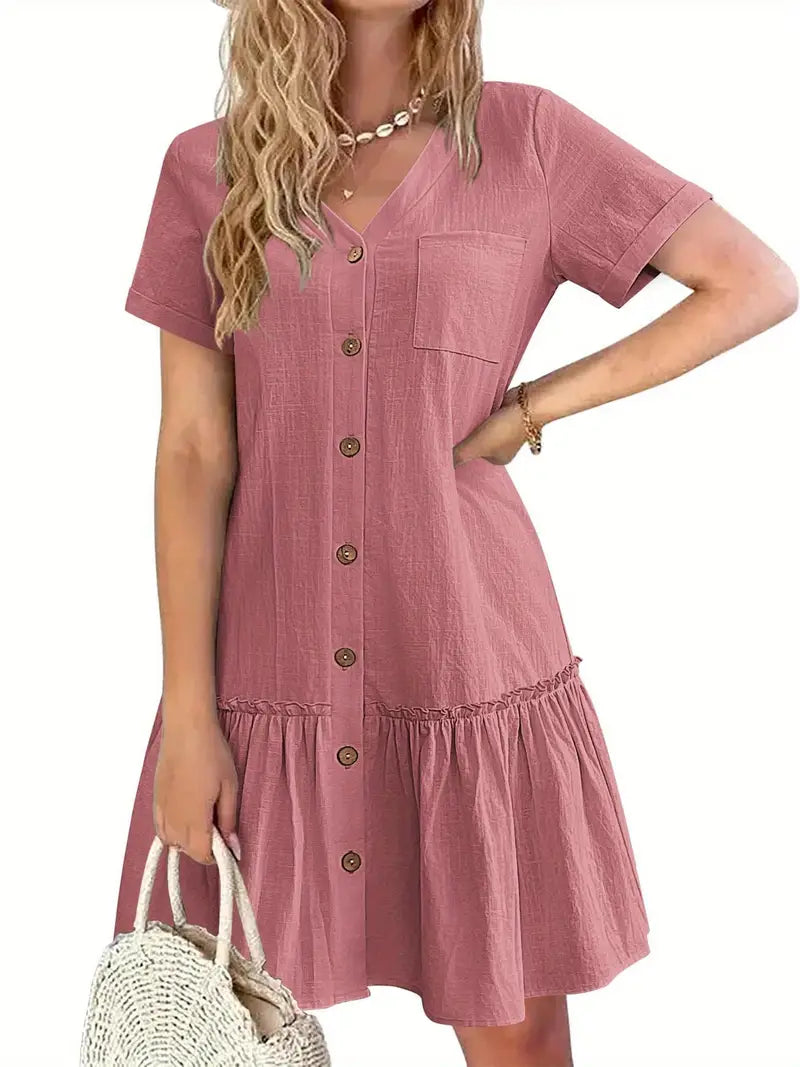 Ella – Cotton-Linen Tunic Dress