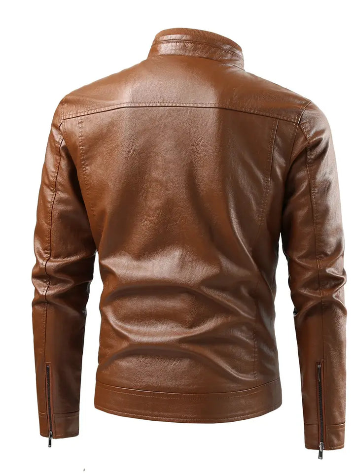 Rex – PU Leather Zipper Jacket