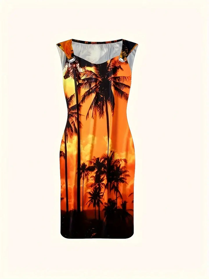 Paloma – Coconut Tree V-Neck Dress