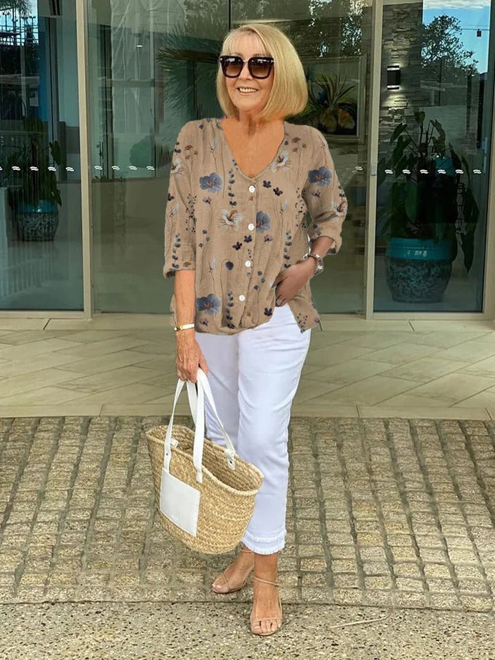 Dorothea - Elegant Casual Floral Blouse