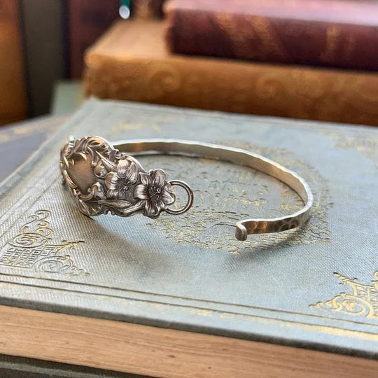 Delyth - Engraved Silver Bracelet