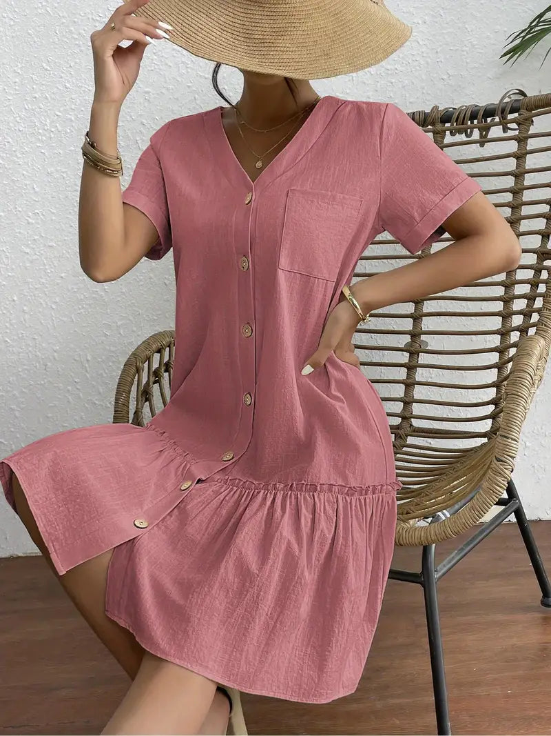 Ella – Cotton-Linen Tunic Dress