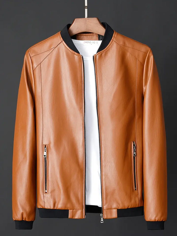 Vance – Retro Faux Leather Jacket