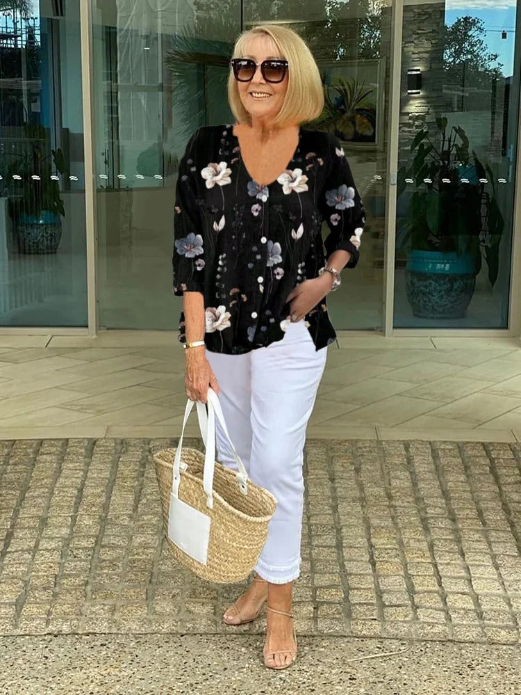 Dorothea - Elegant Casual Floral Blouse