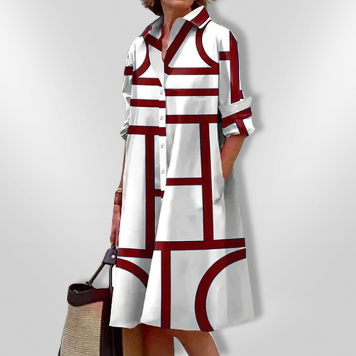 Catori - Elegant Casual Geometric Dress