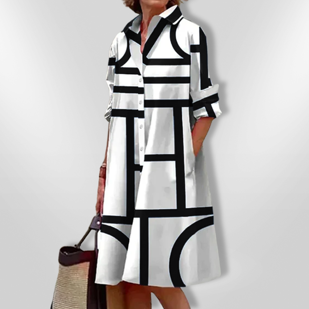 Catori - Elegant Casual Geometric Dress