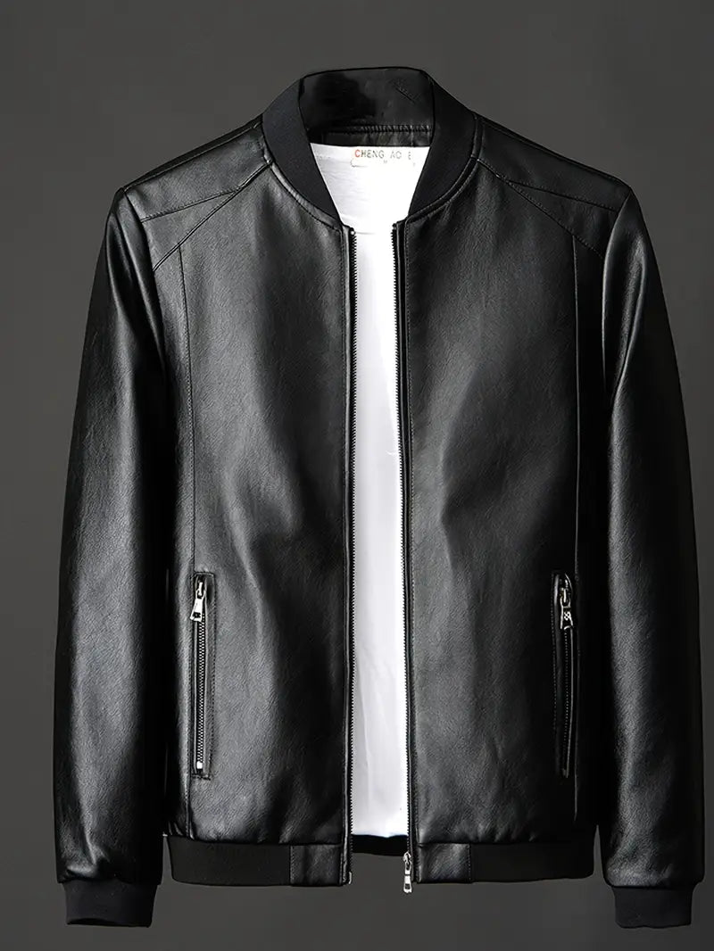 Vance – Retro Faux Leather Jacket