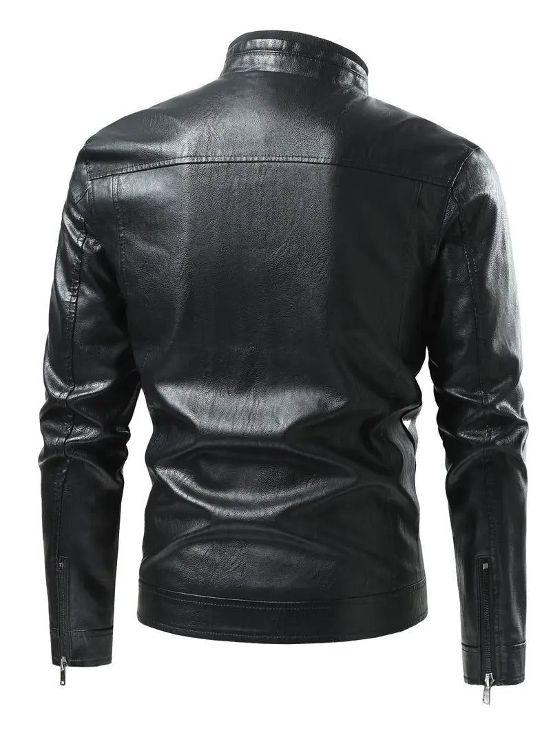 Rex – PU Leather Zipper Jacket