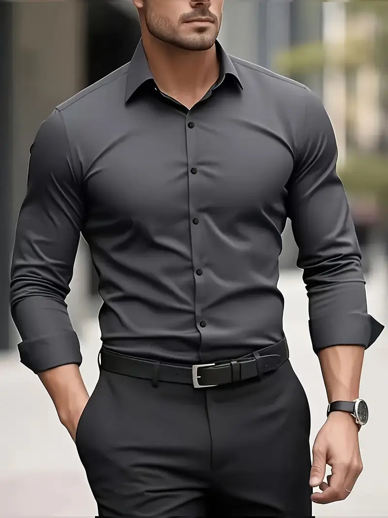 Larry - Elegant Casual Long Sleeve Shirt