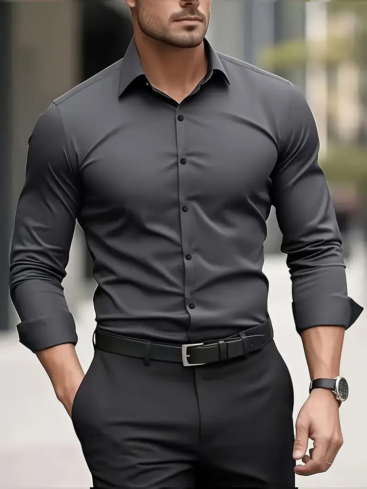 Larry - Elegant Casual Long Sleeve Shirt
