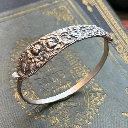 Delyth - Engraved Silver Bracelet