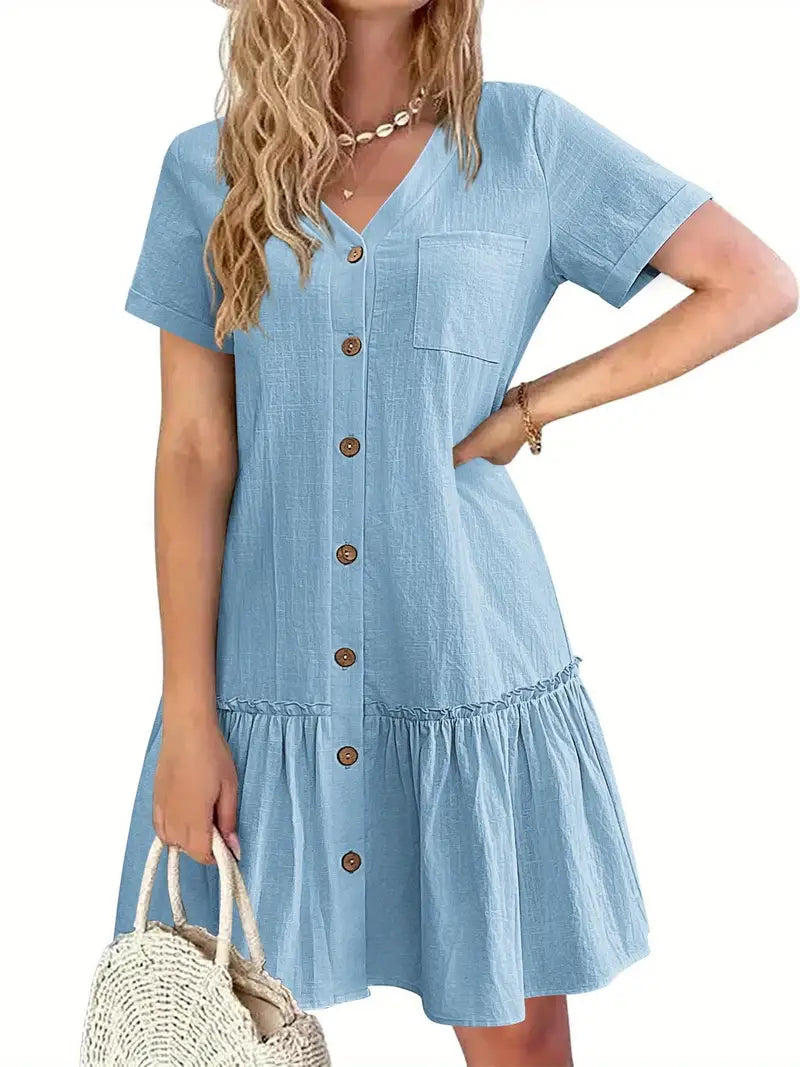 Ella – Cotton-Linen Tunic Dress