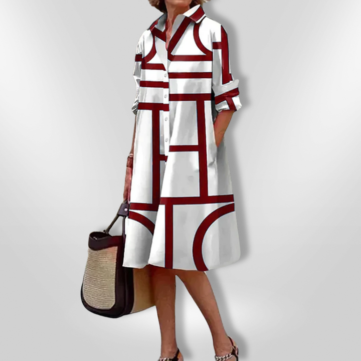 Catori - Elegant Casual Geometric Dress
