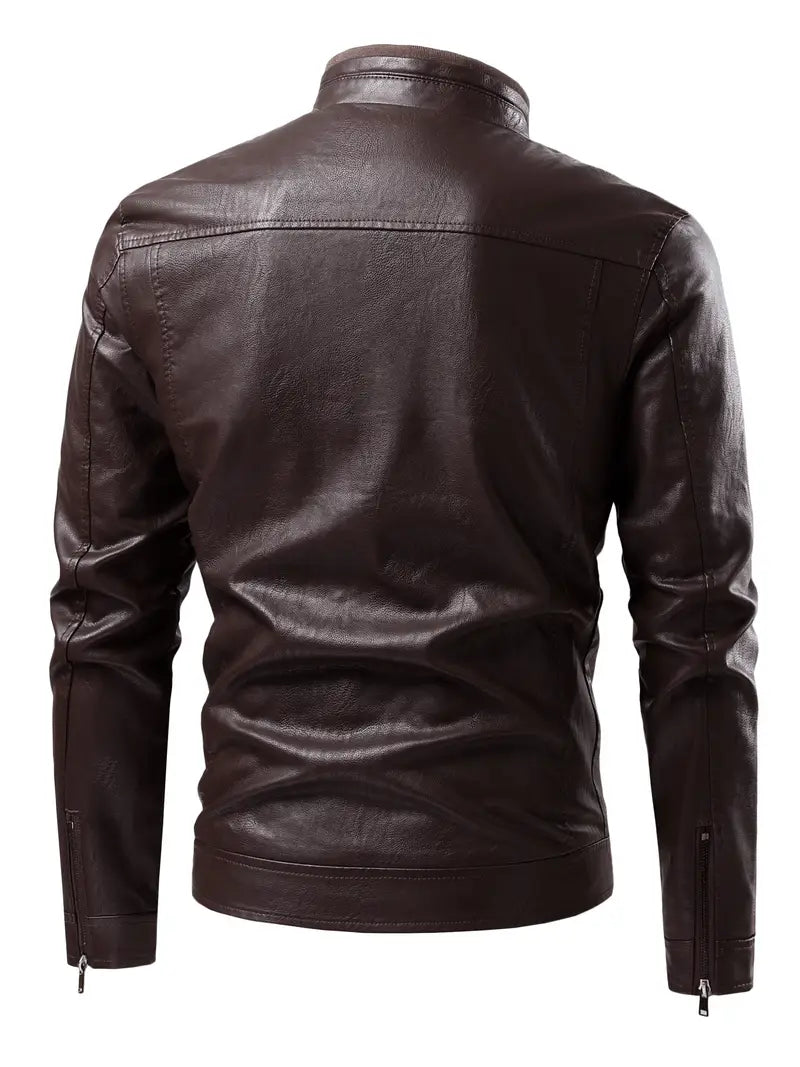 Rex – PU Leather Zipper Jacket