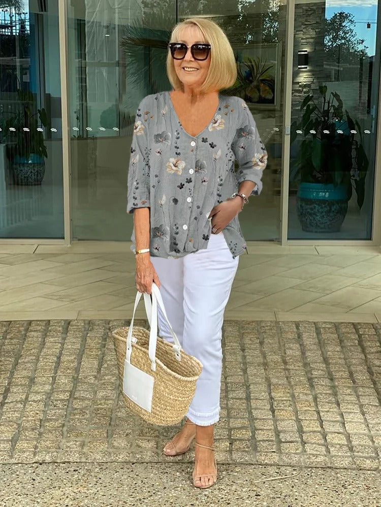 Dorothea - Elegant Casual Floral Blouse