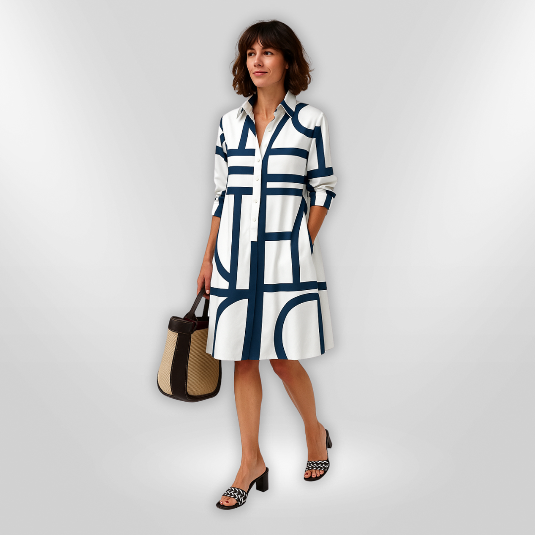 Catori - Elegant Casual Geometric Dress
