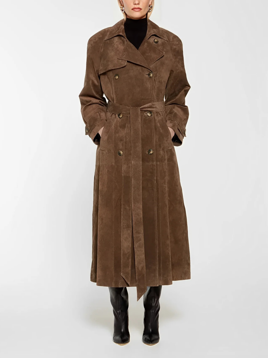 Harlow – Suede Trench Coat