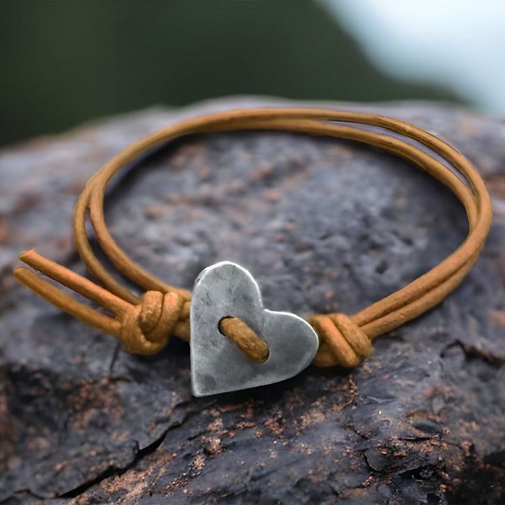 Syra - Rustic Heart Charm Bracelet