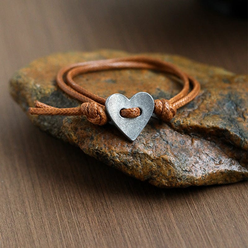 Syra - Rustic Heart Charm Bracelet