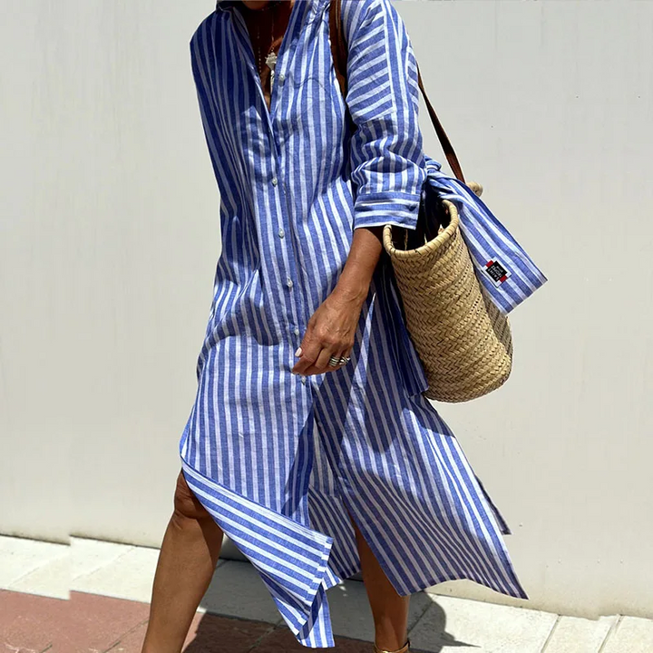 Aria – Striped Shirt Dress