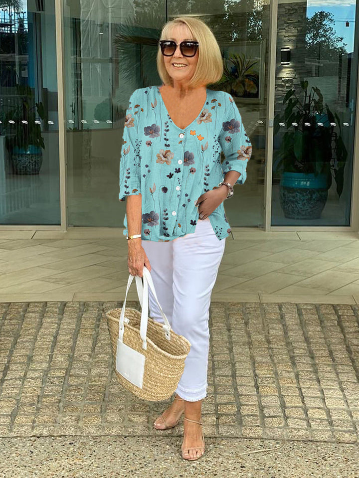 Dorothea - Elegant Casual Floral Blouse