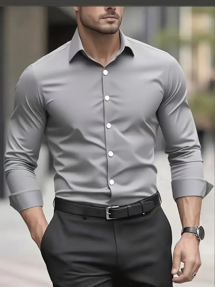 Larry - Elegant Casual Long Sleeve Shirt