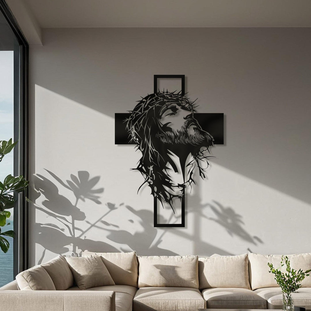 Cyras - Jesus Cross Metal Wall Art