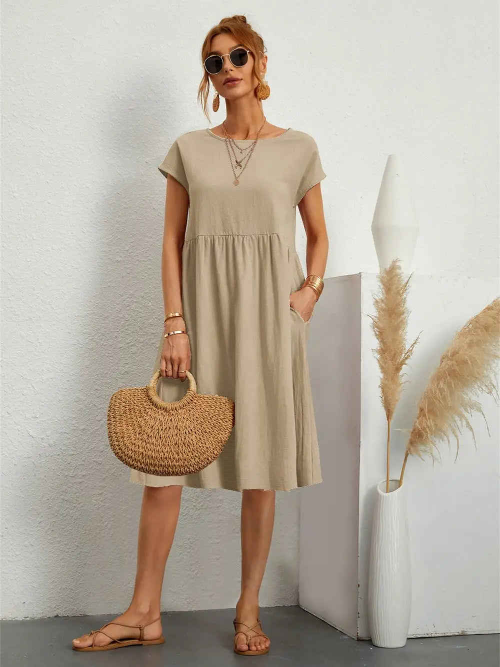 Sage – Casual Pocket Dress