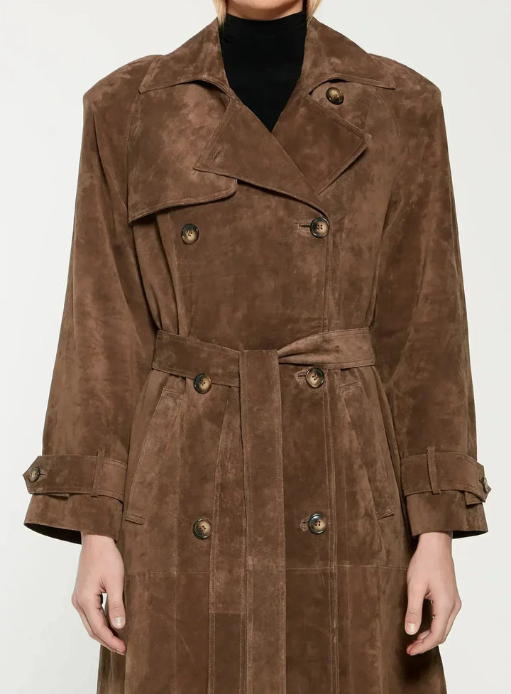 Harlow – Suede Trench Coat