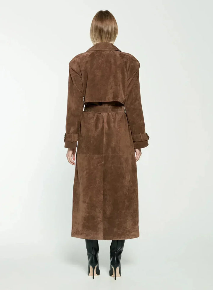 Harlow – Suede Trench Coat