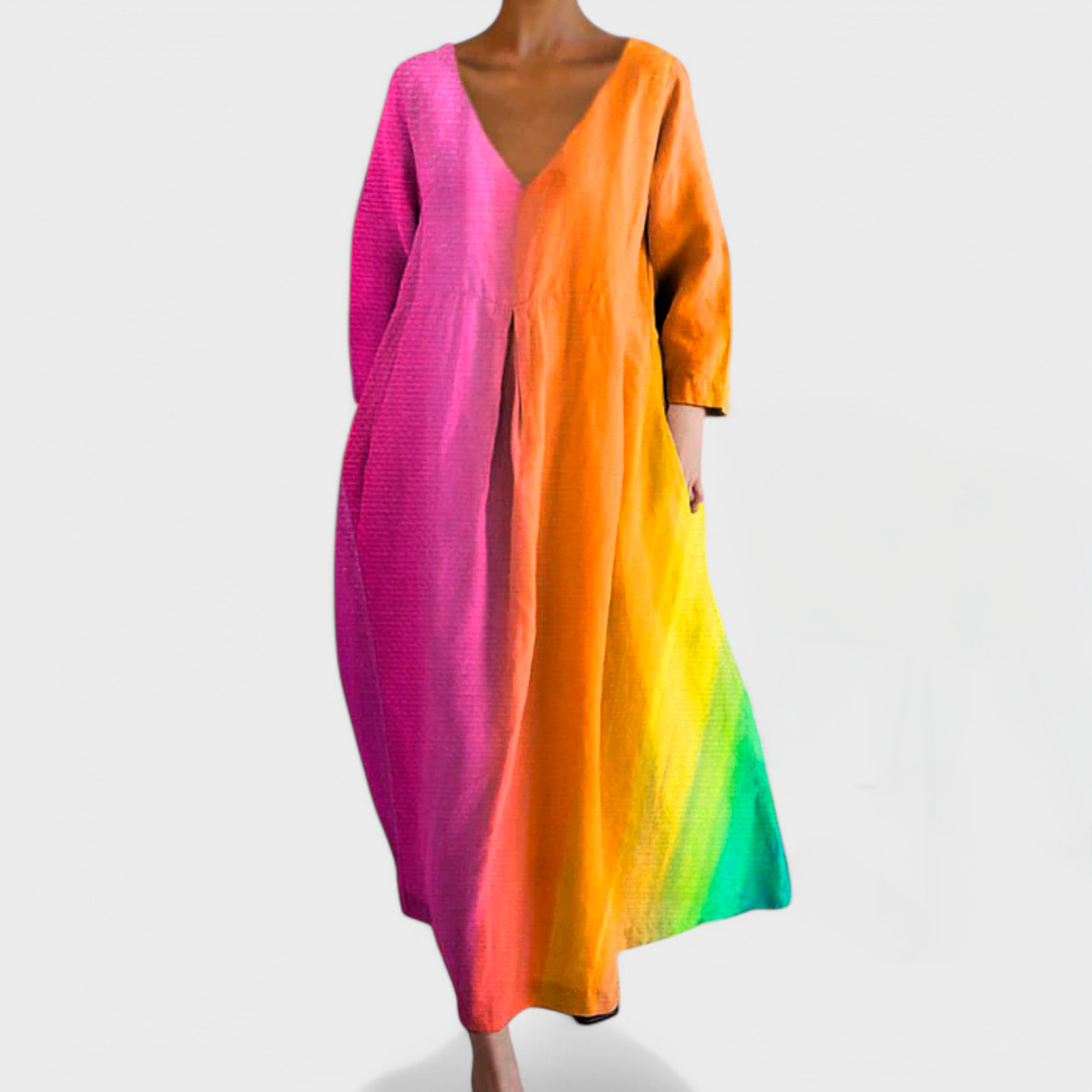 Gwenda - Elegant Casual V-Neck Dress