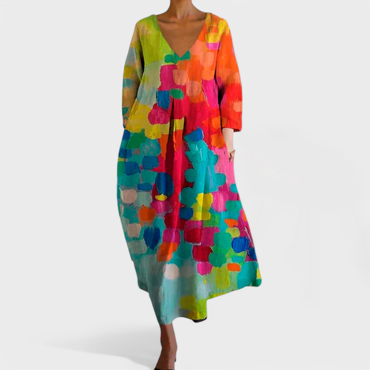 Gwenda - Elegant Casual V-Neck Dress